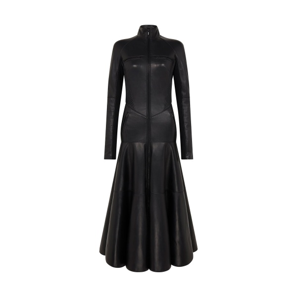 David Koma Leather Coat Dress