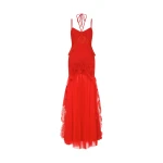 David Koma Pleated Skirt And Lace Trim Gown