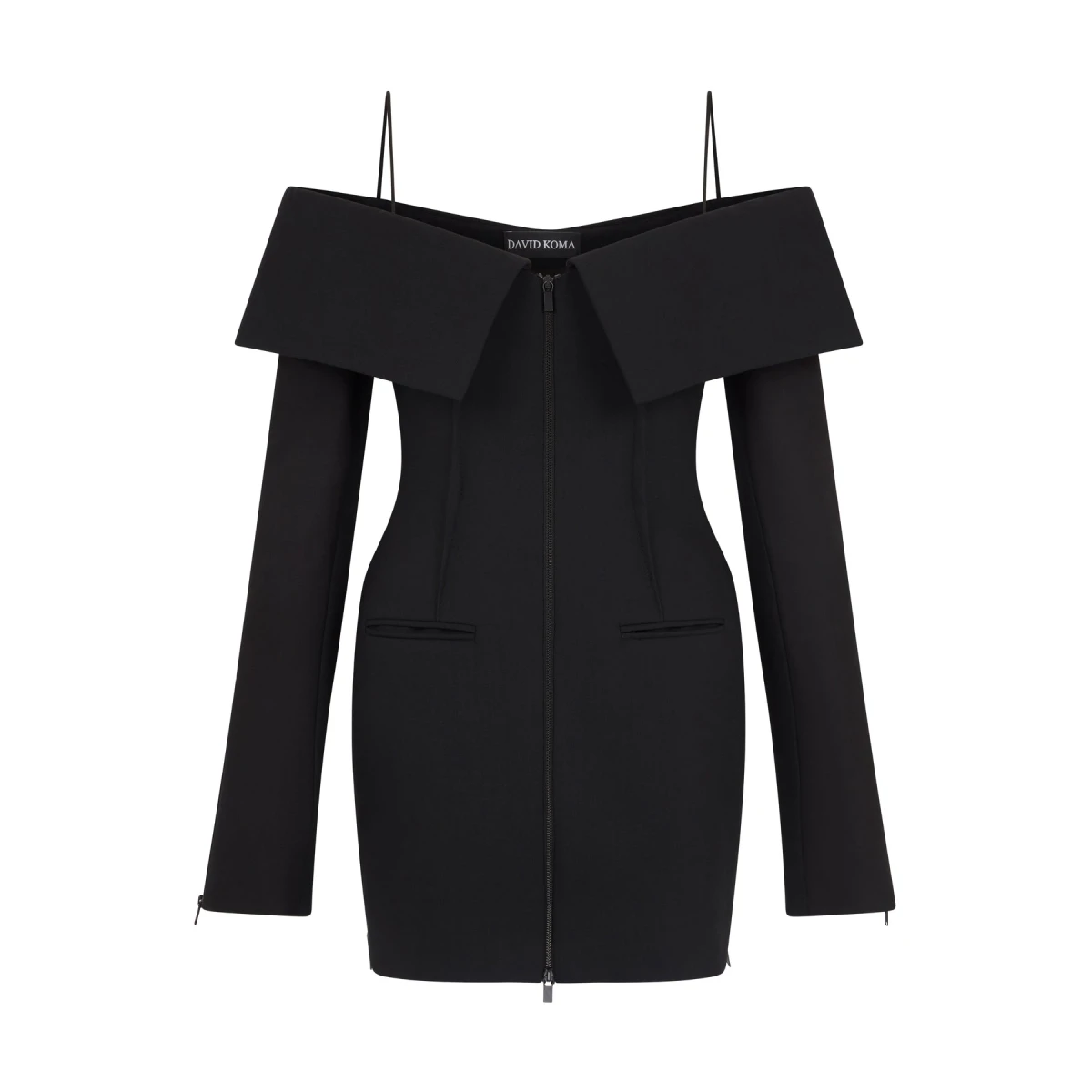 David Koma Shoulder Overlay Tailored Mini Dress