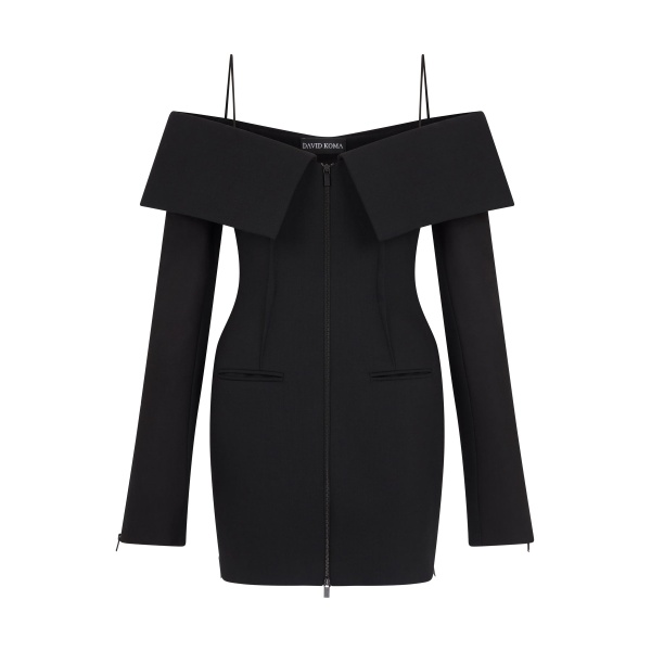 David Koma Shoulder Overlay Tailored Mini Dress