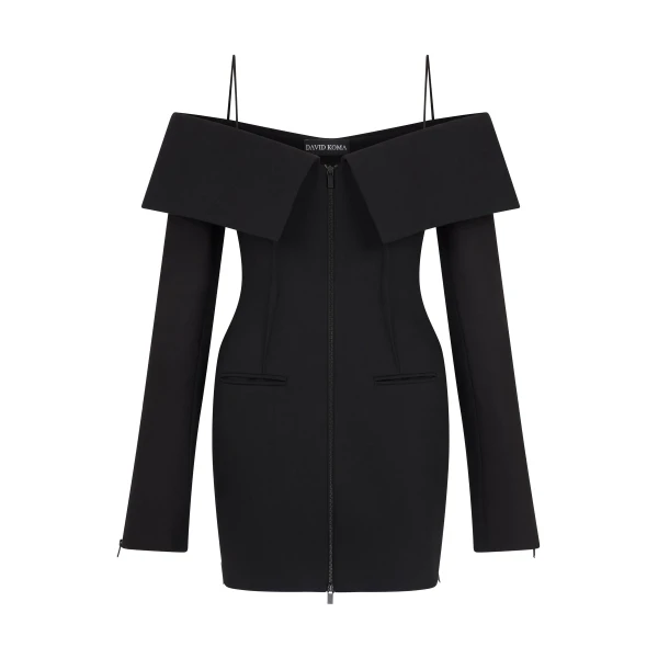 David Koma Shoulder Overlay Tailored Mini Dress