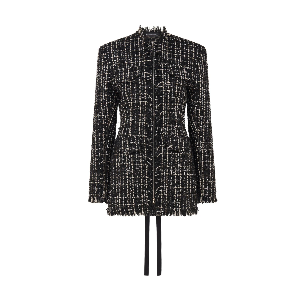 David Koma Tweed And Satin Bow Mini Dress