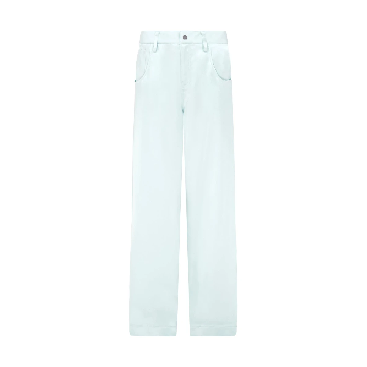 David Koma Wide Leg Satin Trousers In Mint