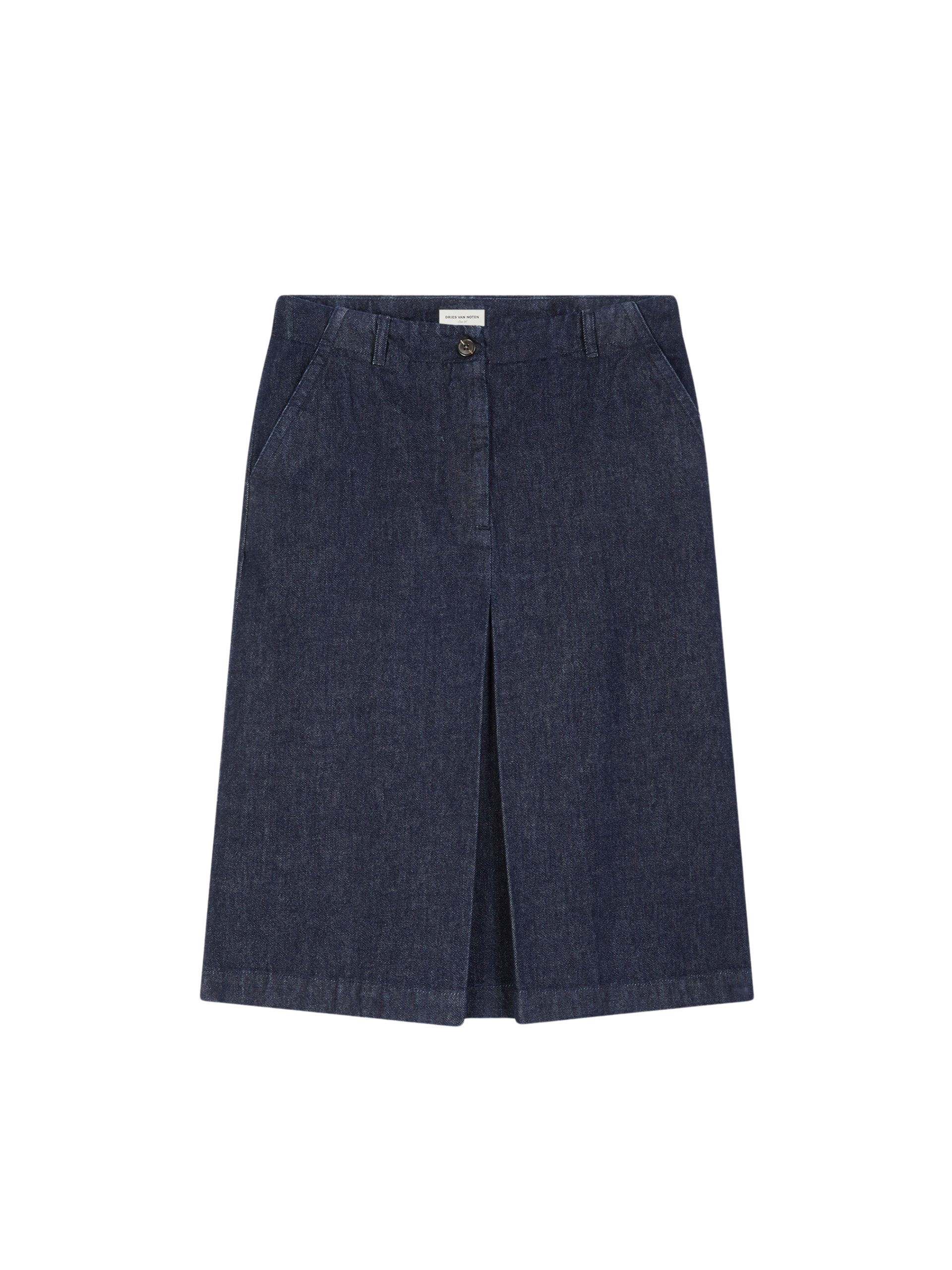 Dries Van Noten Pleated denim skirt