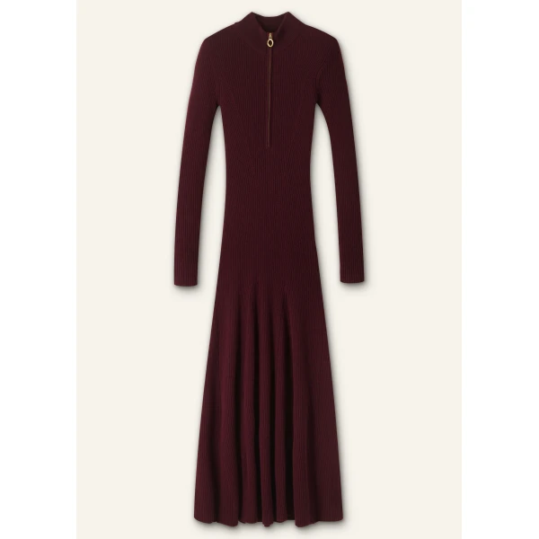Me and Em Merino Cashmere High Zip Neck Maxi Dress