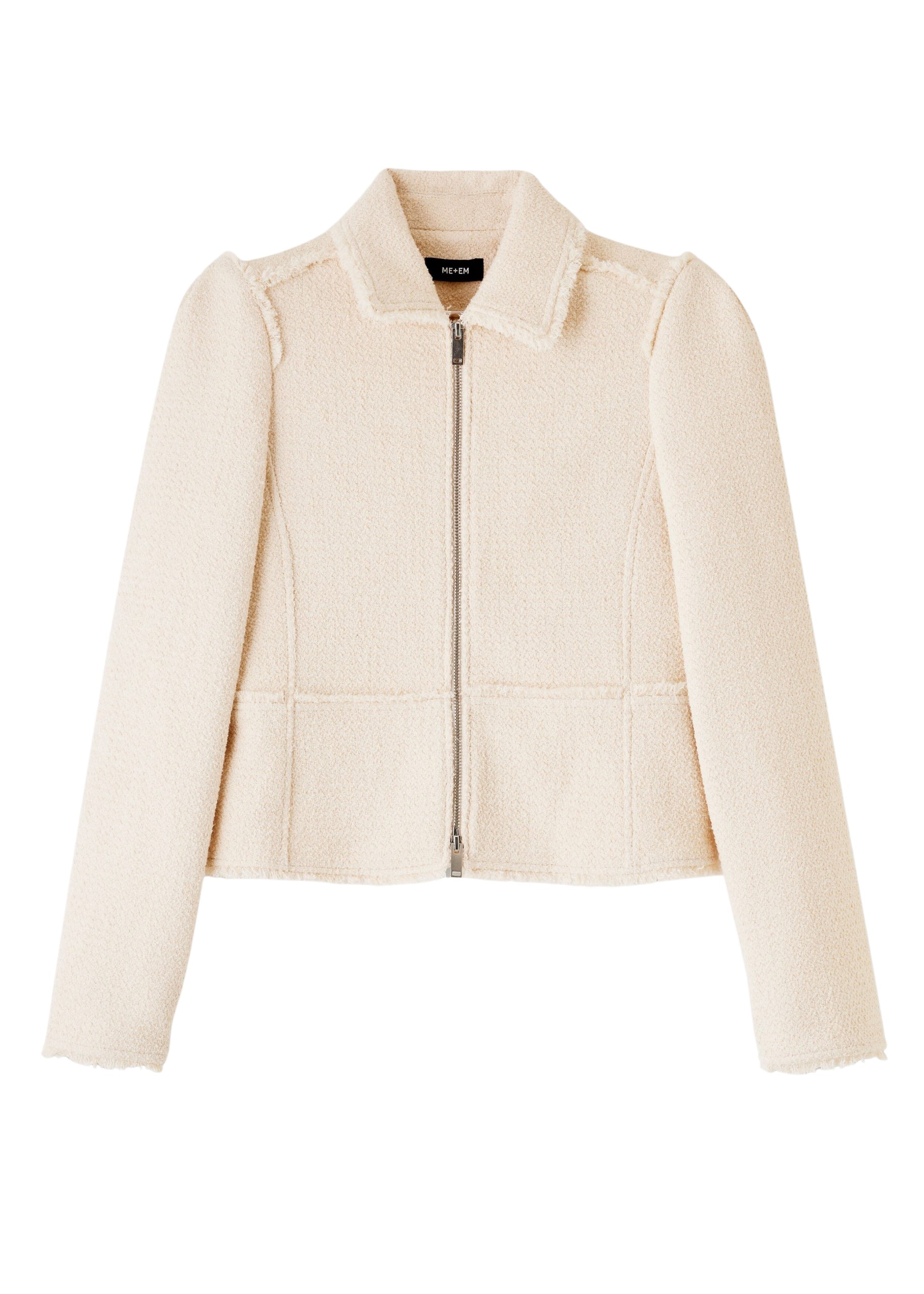 Me and Em Textured Statement Sleeve Peplum Jacket