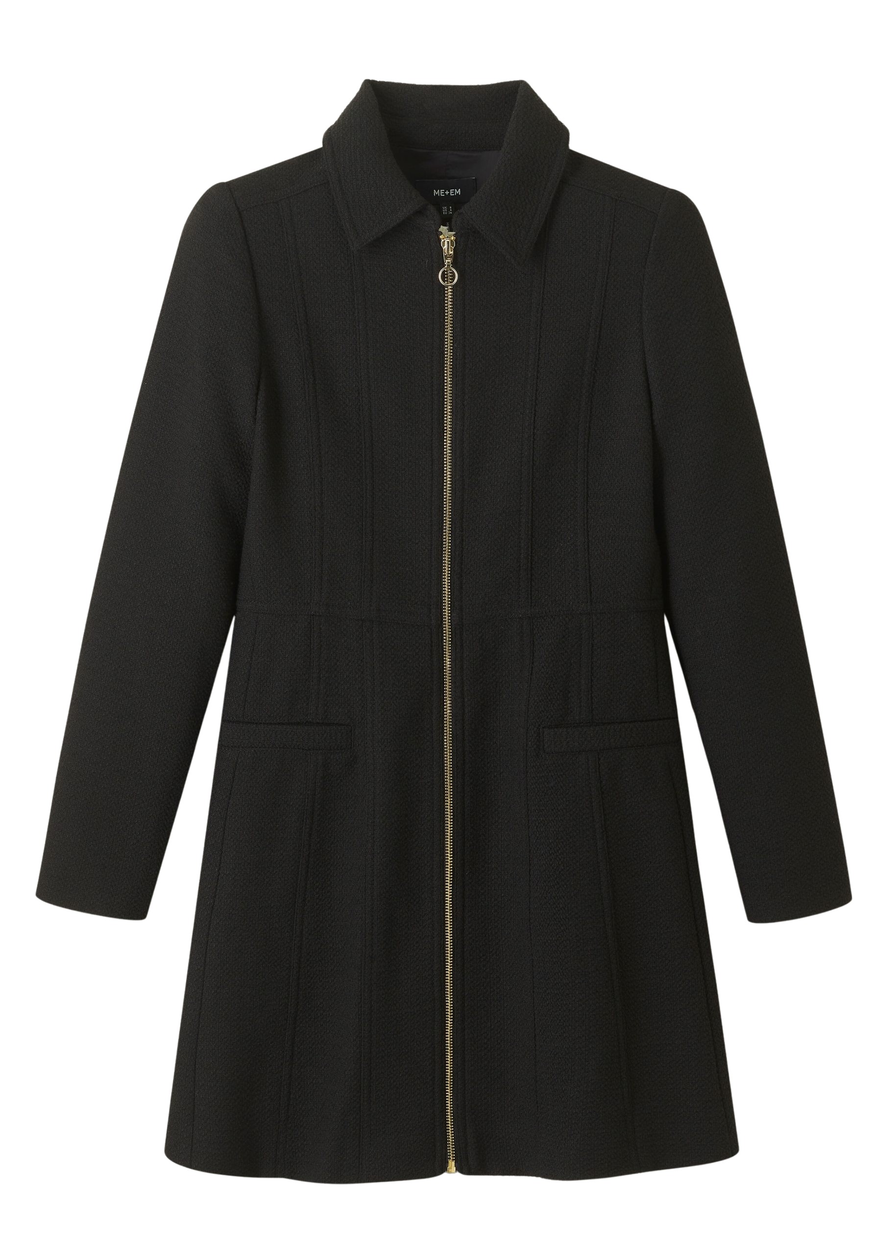 Me and Em Textured Zip-Front Mini Dress
