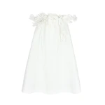 Bernadette Dress Tan 3D Bouquet