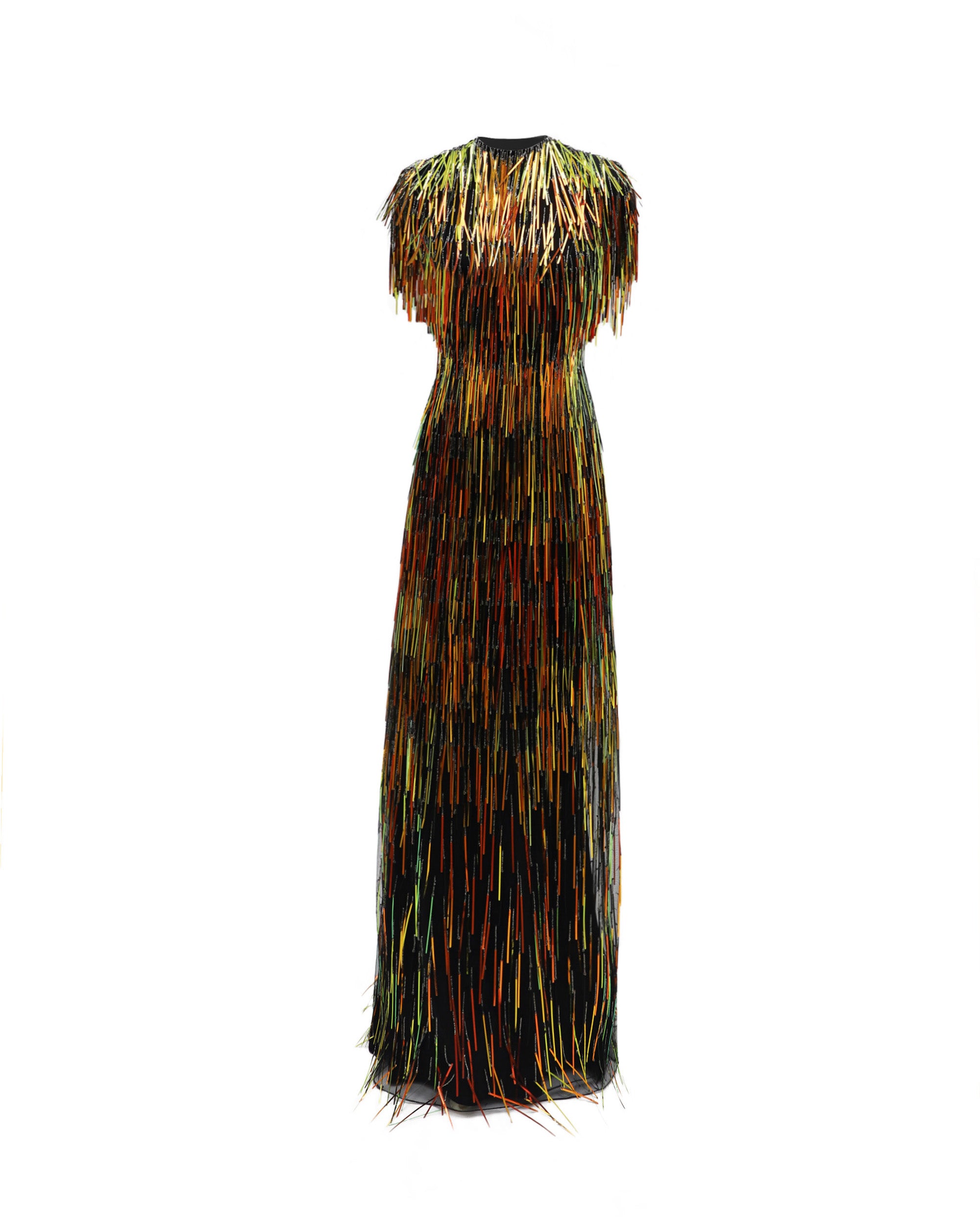 Gemy Maalouf Beaded Fringes Dress