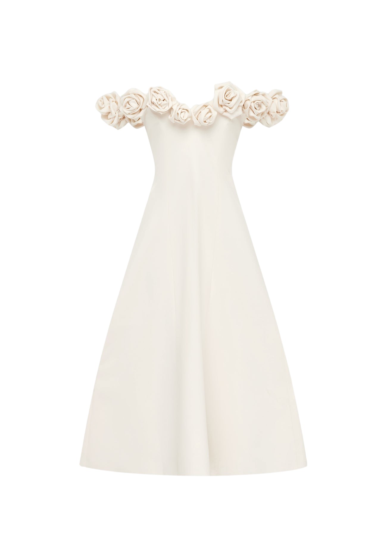 Leo Lin Annette Off Shoulder Midi Dress – Vanilla