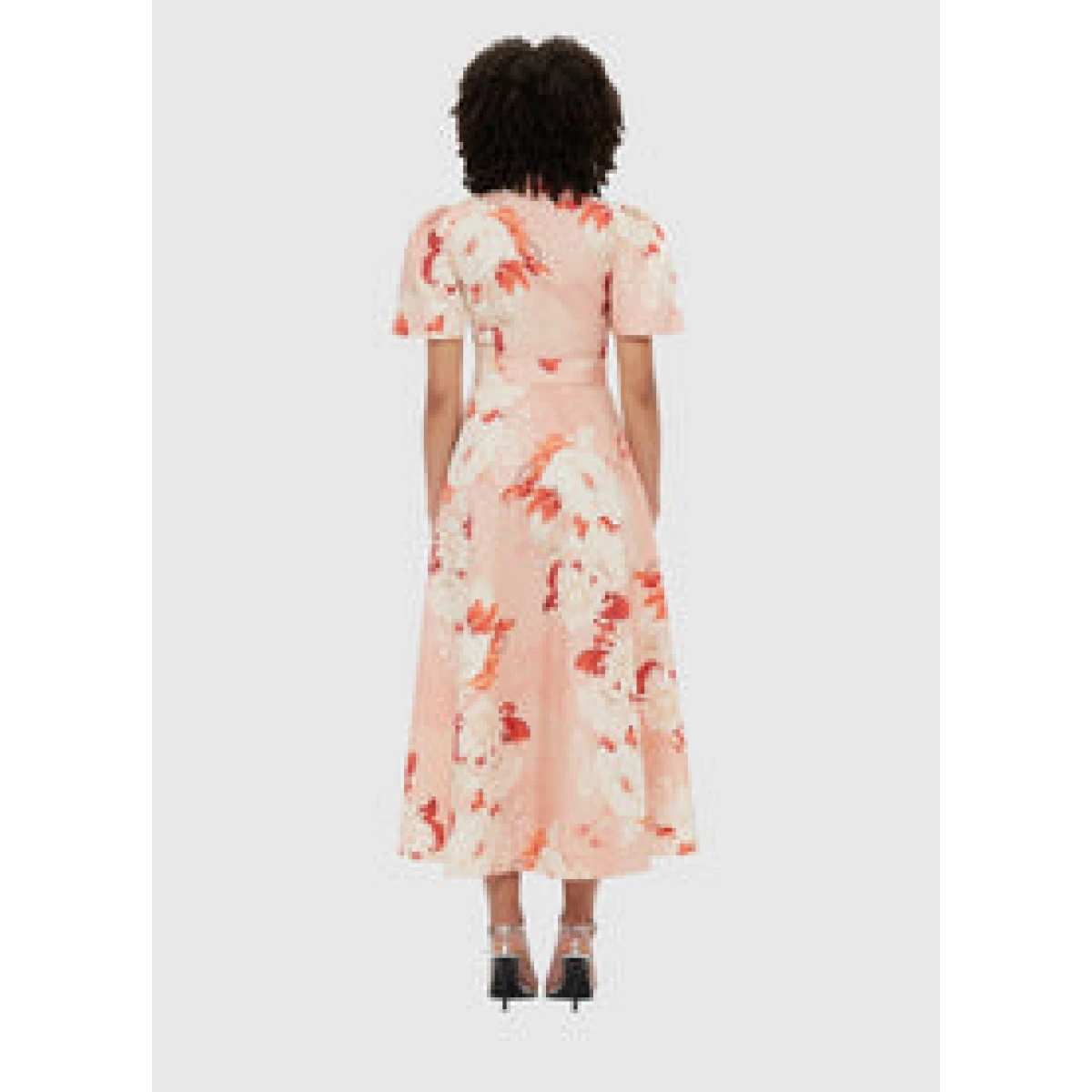 Bianca Short Sleeve Midi Dress - Peony Print