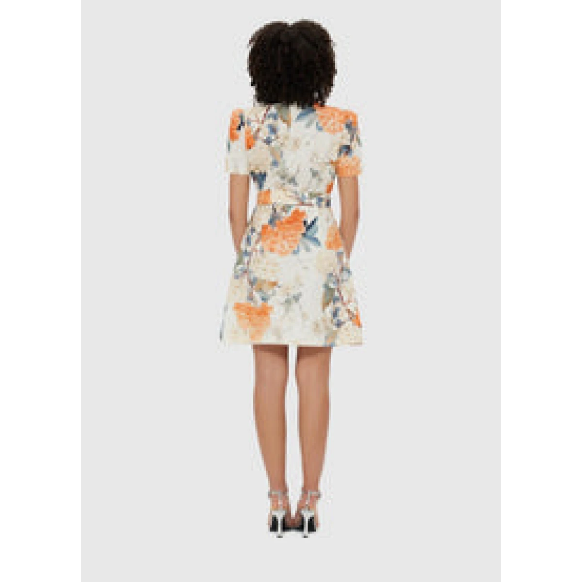 Bronte Mini Dress - Hydrangea Print in Vanilla