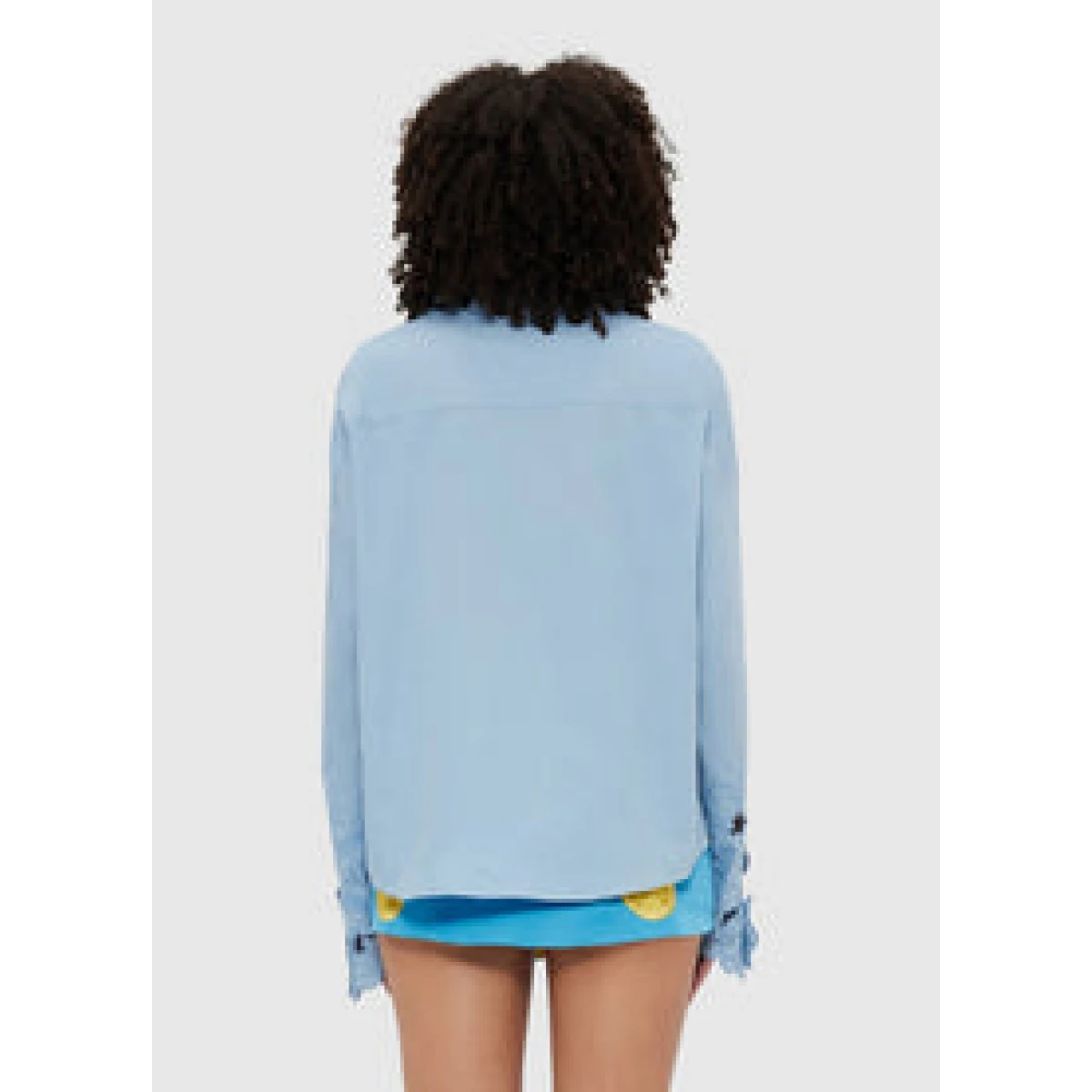 Daniella Appliqué Blouse - Powder Blue