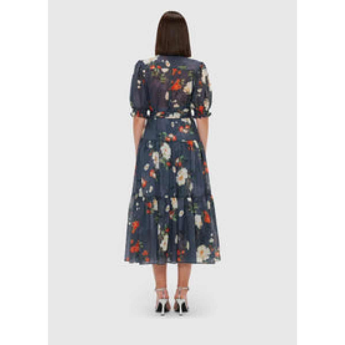 Ellie Bishop Sleeve Midi Dress - Pear Blossom Print