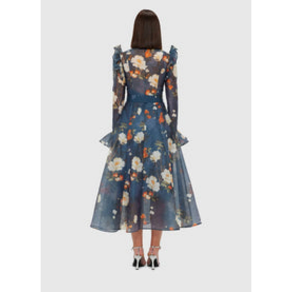 Katrina Butterfly Sleeve Midi Dress - Pear Blossom Print