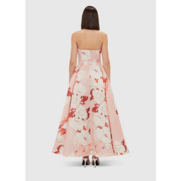 Nora Bustier Maxi Dress - Peony Print