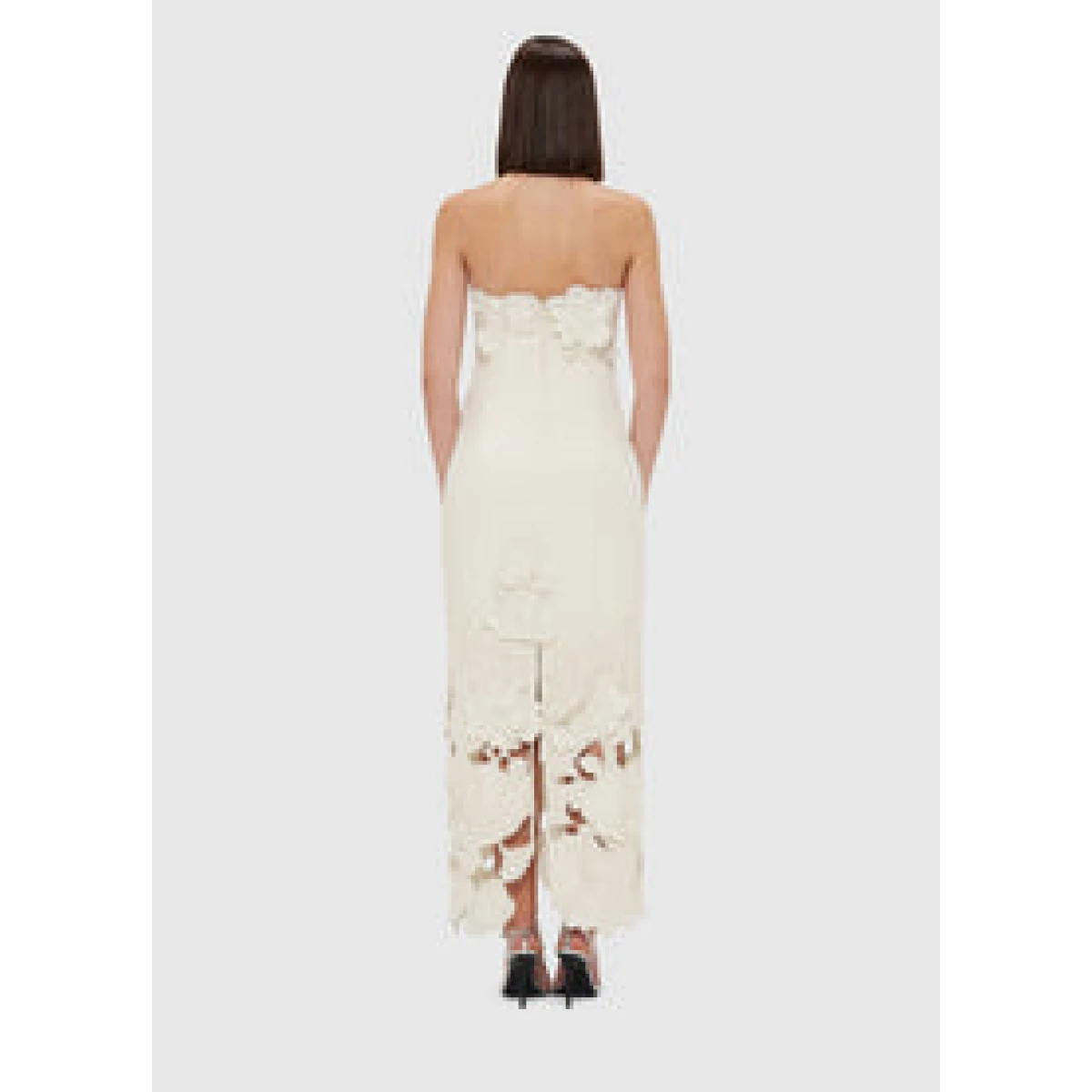 Rayna Appliqué Bustier Maxi Dress - Vanilla