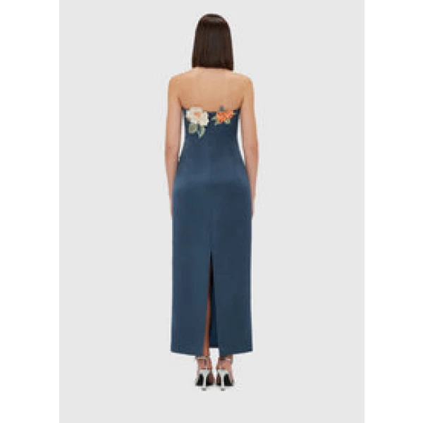 Rayna Appliqué Floral Bustier Maxi Dress - Pear Blossom