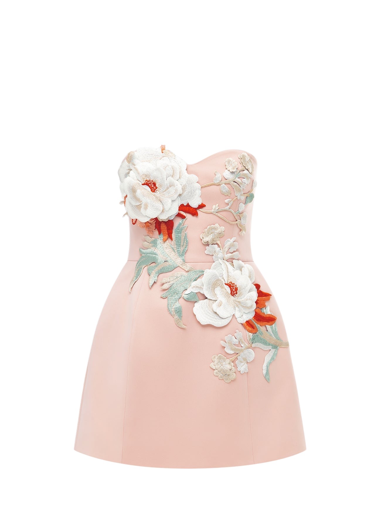 Leo Lin Rosario Appliqué Bustier Mini Dress – Peony Print