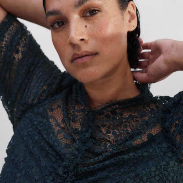 Botanical Lace Ruched Maxi Dress - Image 6