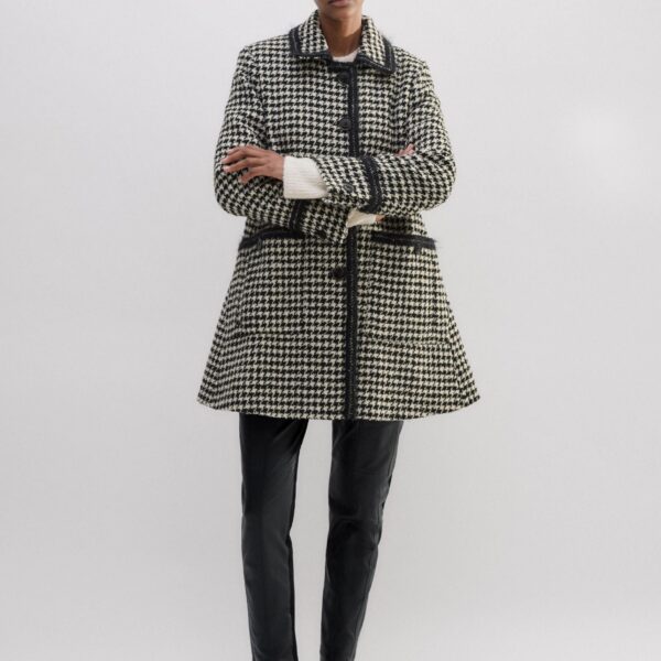 Bouclé Houndstooth Swing Coat - Image 5