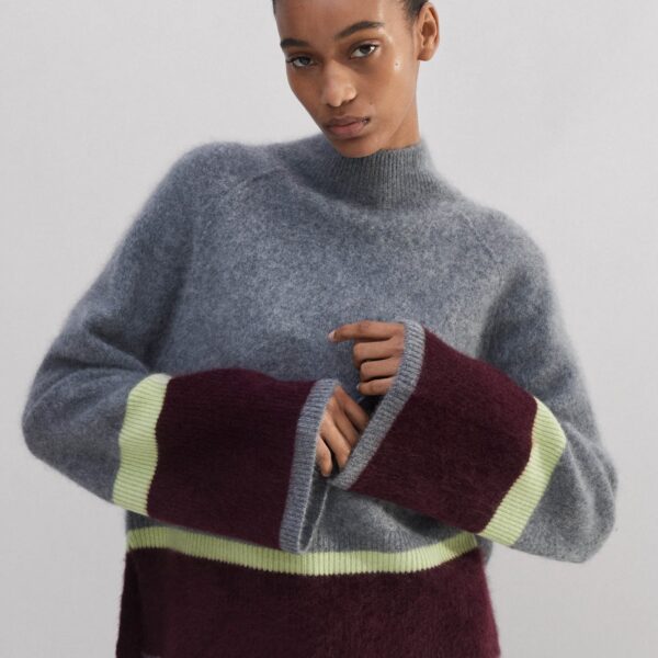 Brushed Cashmere Relaxed Stripe Sweater - Image 5
