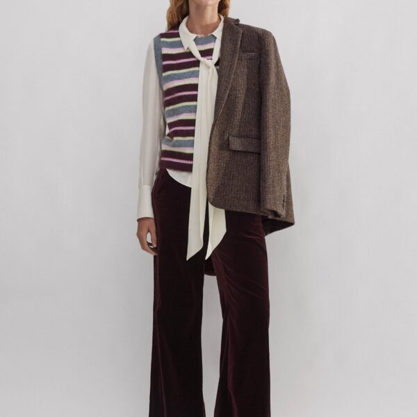 Brushed Cashmere Stripe Sweater Vest - Image 6