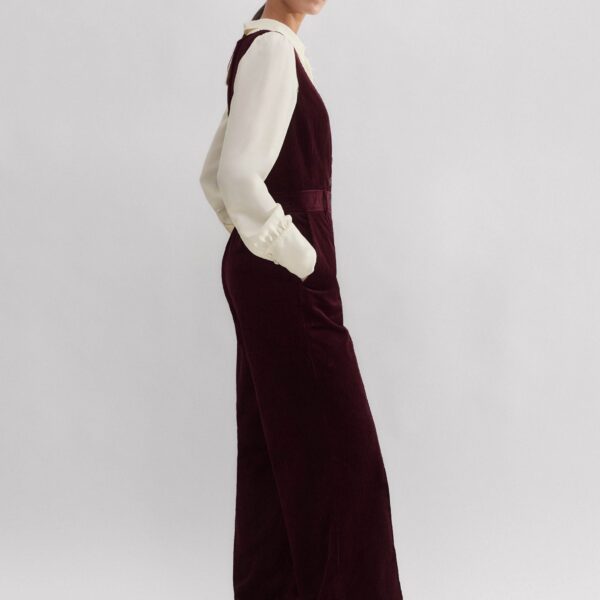 Cord Wide-Leg Layering Jumpsuit - Image 5