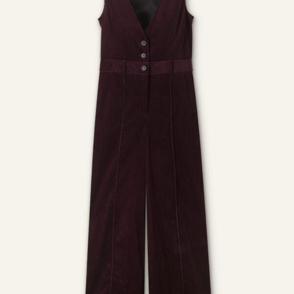 Cord Wide-Leg Layering Jumpsuit - Image 6