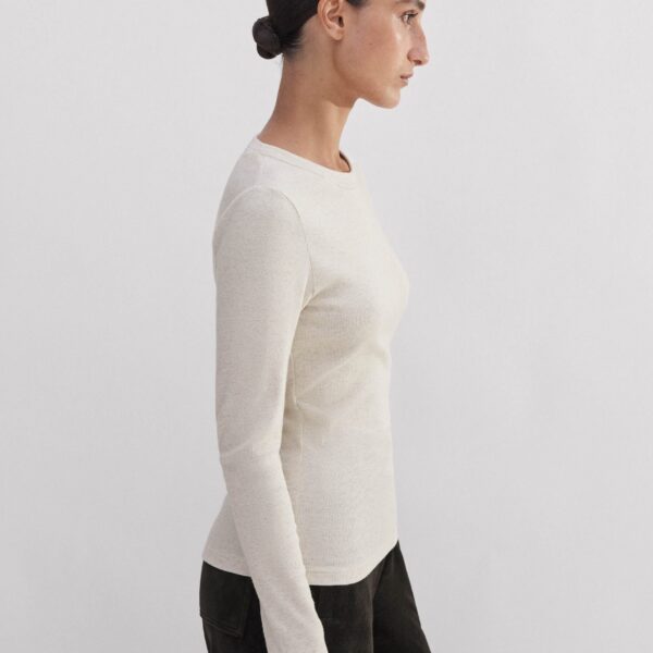 Cotton Rib Long Sleeve Top - Image 5