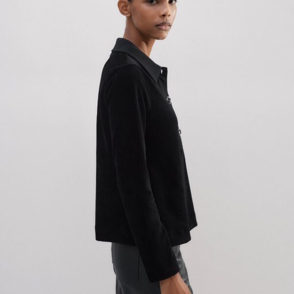 Crystal Button Cord Velour Swing Top - Image 5