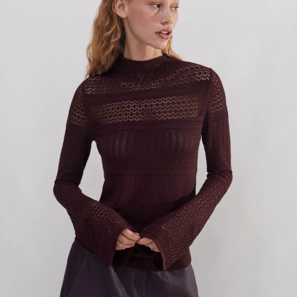 Elevated Pointelle Knit Sweater - Image 6