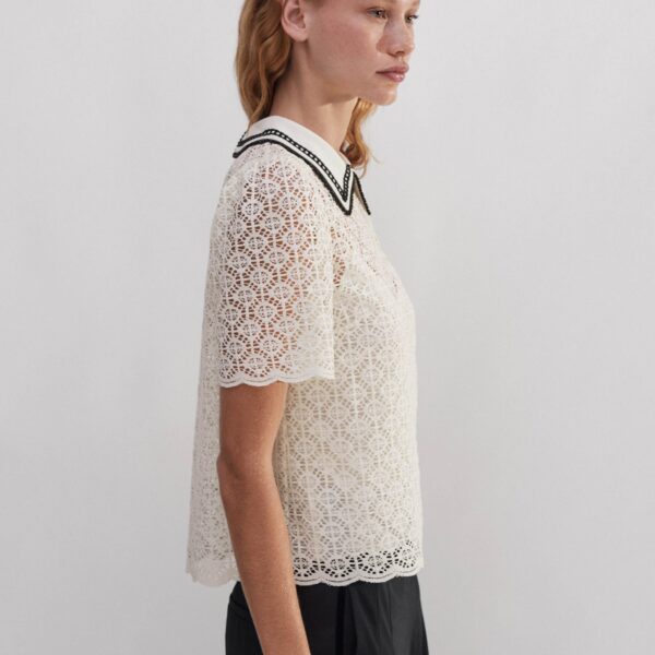 Evening Lace Short Sleeve Top + Cami - Image 5