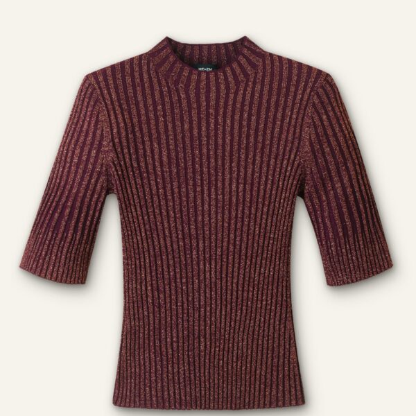 Fashioned Rib Metallic Knit Top - Image 6