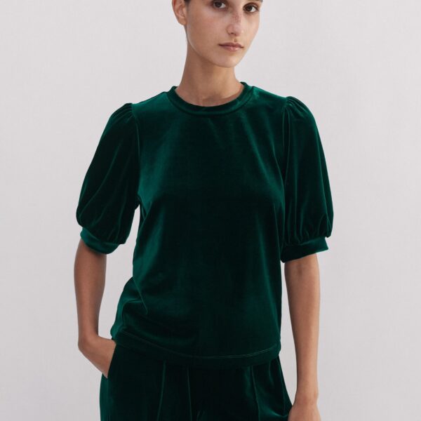 Fluid Velour Pouf Sleeve Top - Image 5