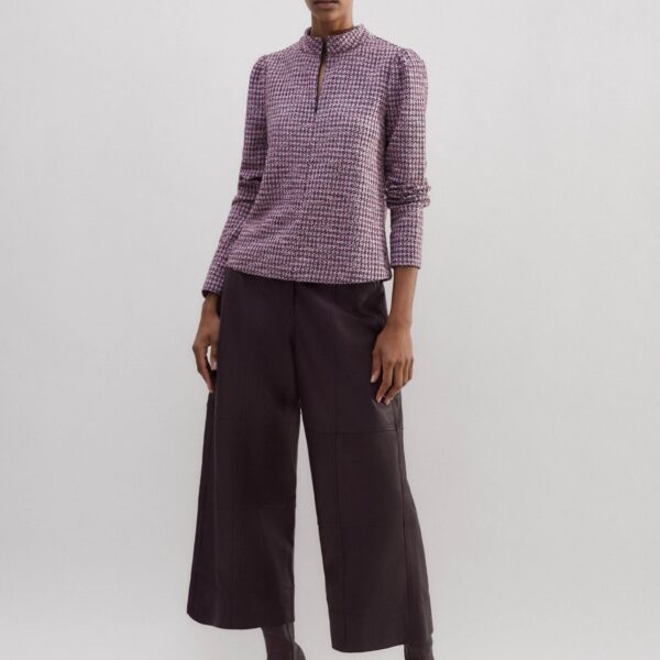 Houndstooth Tweed High Neck Top - Image 5