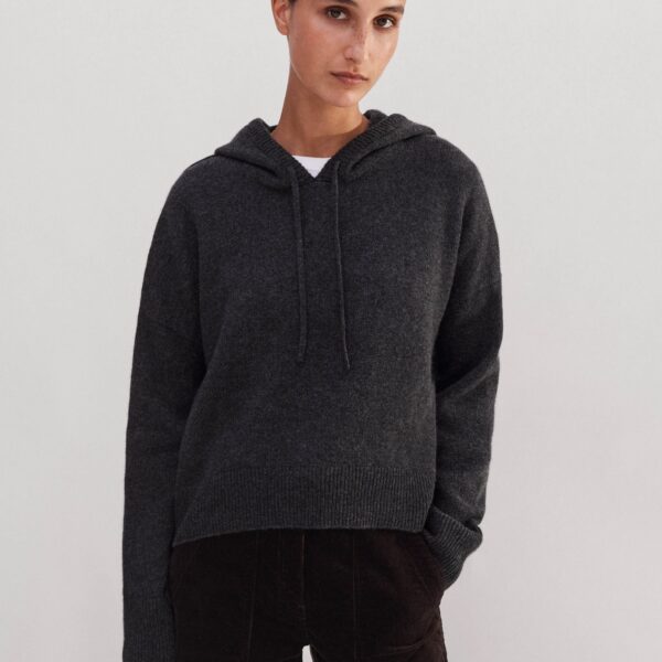 Luxe Cashmere Curved Hem Hoody - Image 5