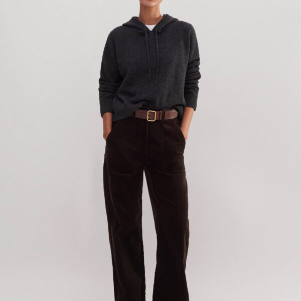Luxe Cashmere Curved Hem Hoody - Image 6