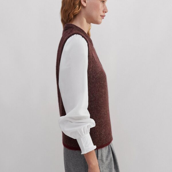 Merino Cashmere Silk Mouliné Sweater Vest + Snood - Image 5
