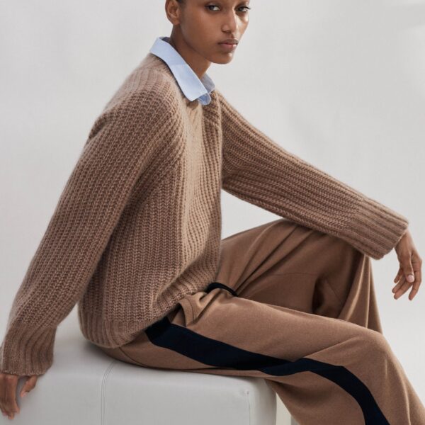 Merino Cashmere Silk Rib Crop Sweater - Image 5