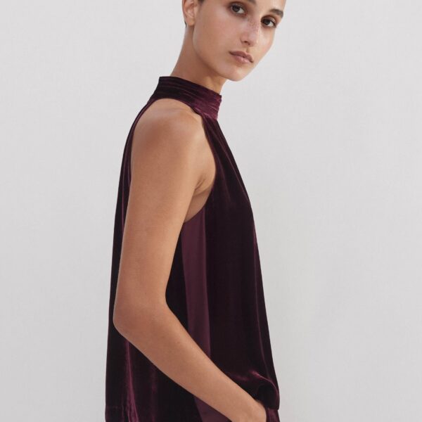 Silk-Blend Velvet Halterneck Top - Image 5