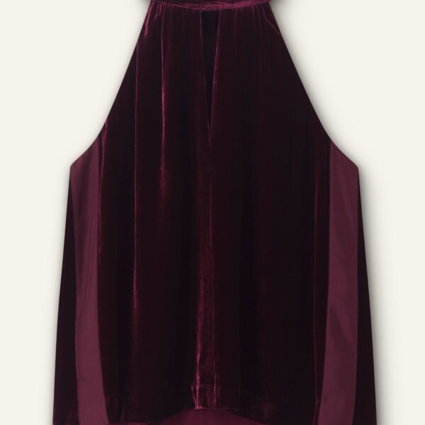 Silk-Blend Velvet Halterneck Top - Image 6