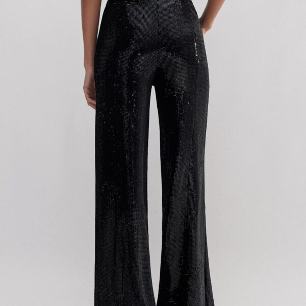 Silk-Blend Velvet Sequin Flare Pant - Image 5