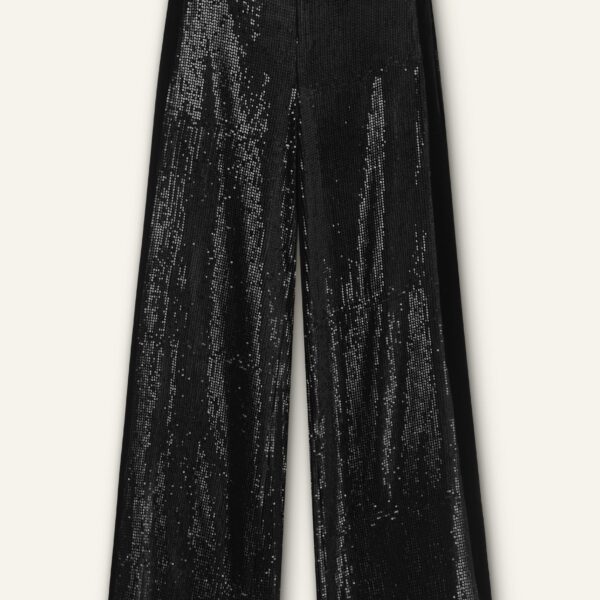 Silk-Blend Velvet Sequin Flare Pant - Image 6