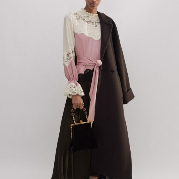 Silk Color Block Lace Maxi Dress + Belt - Image 5