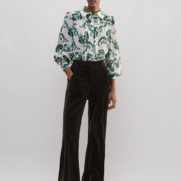 Silk Cotton Midnight Floral Print Blouse - Image 5