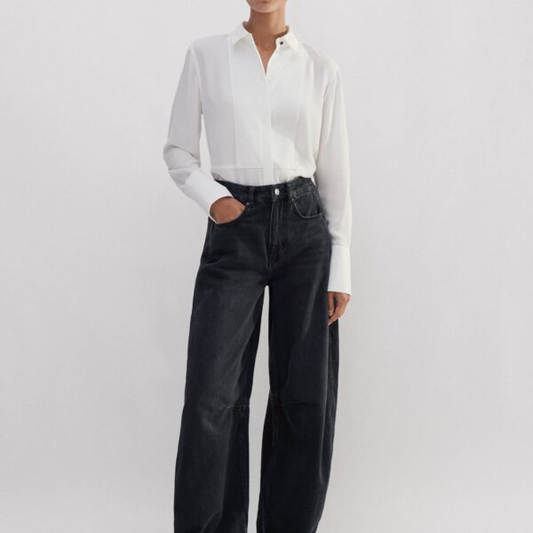 Silk Crop Tux Shirt - Image 5