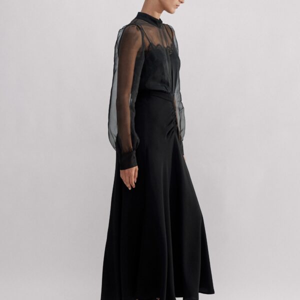 Silk Organza Lace Maxi Dress - Image 5