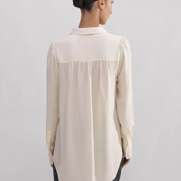 Silk Oversized Button Blouse + Tie - Image 5