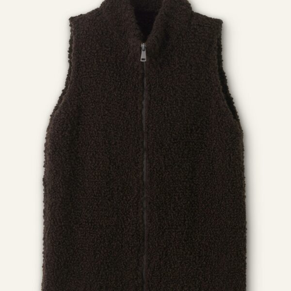 Teddy Merino Bouclé Two-Way Zip Vest - Image 6